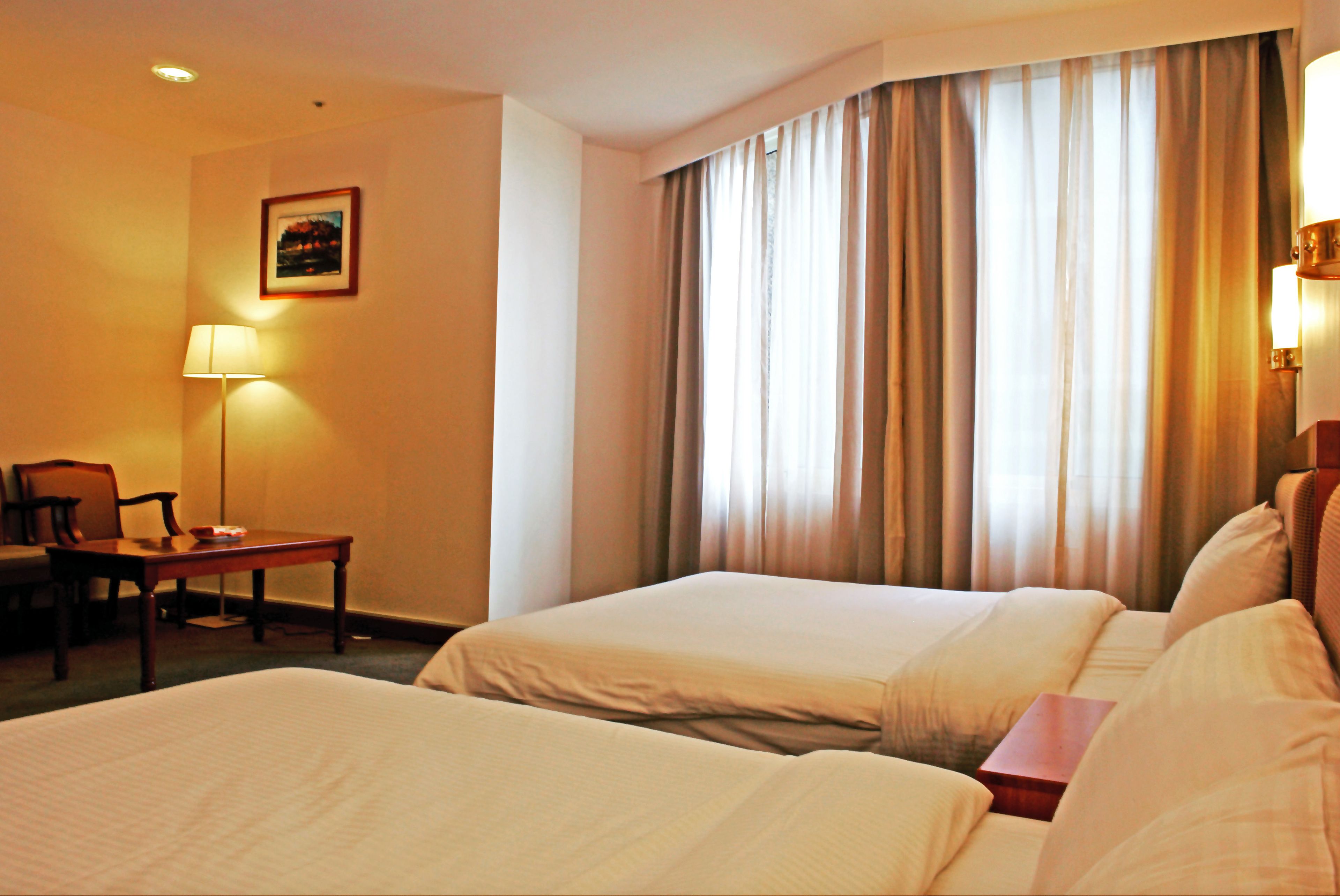 desk, blackout curtains, free wifi