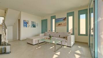 Luxury Villa 2 Bedrooms with Small Private Pool | Living area | 43-inch flat-screen TV with satellite channels, TV, fireplace