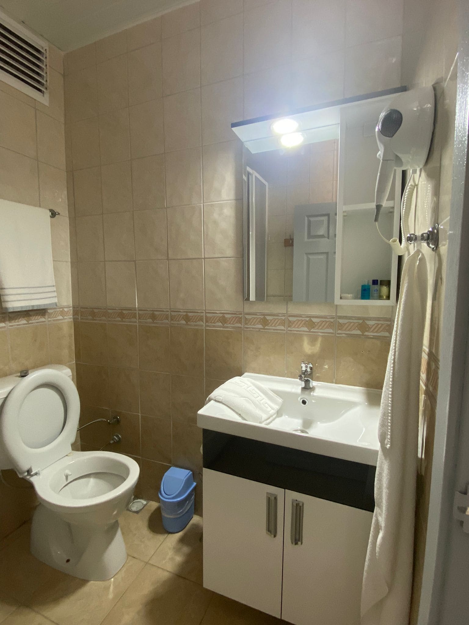 economy hotel room / max 2 persons | bathroom | shower, free toiletries, hair dryer, slippers