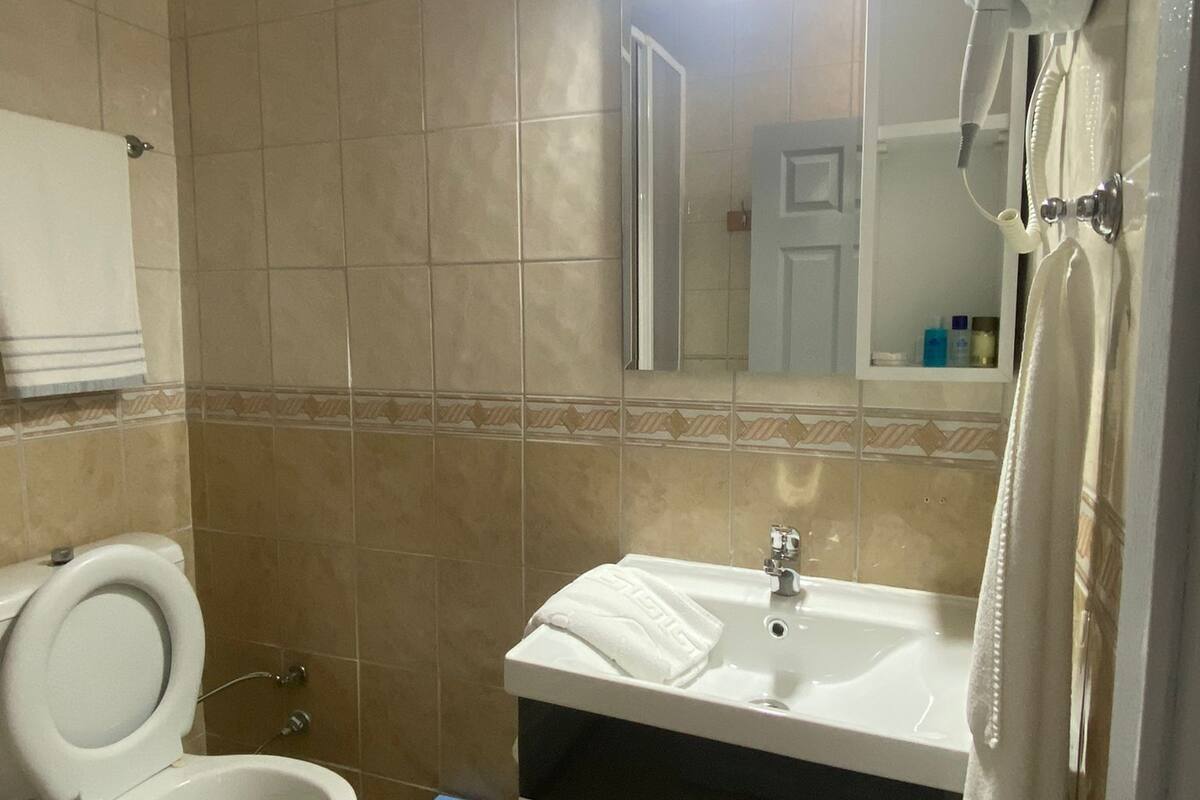 economy hotel room / max 2 persons | bathroom | shower, free toiletries, hair dryer, slippers