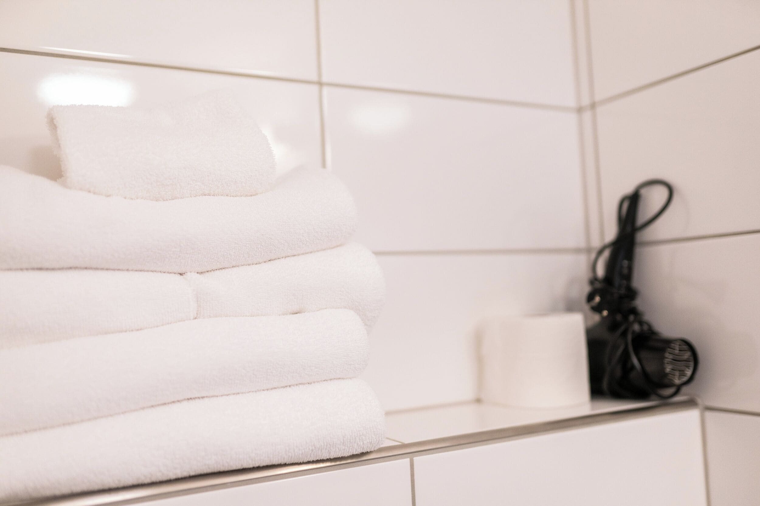 large bunk room | bathroom | shower, hair dryer, heated floors, towels