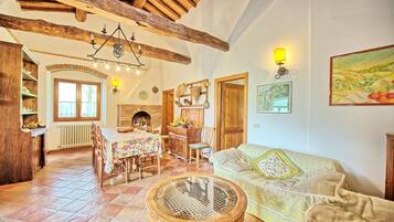 Panoramic Apartment, 4 Bedrooms (Montescalari 6) | Living area | Flat-screen TV