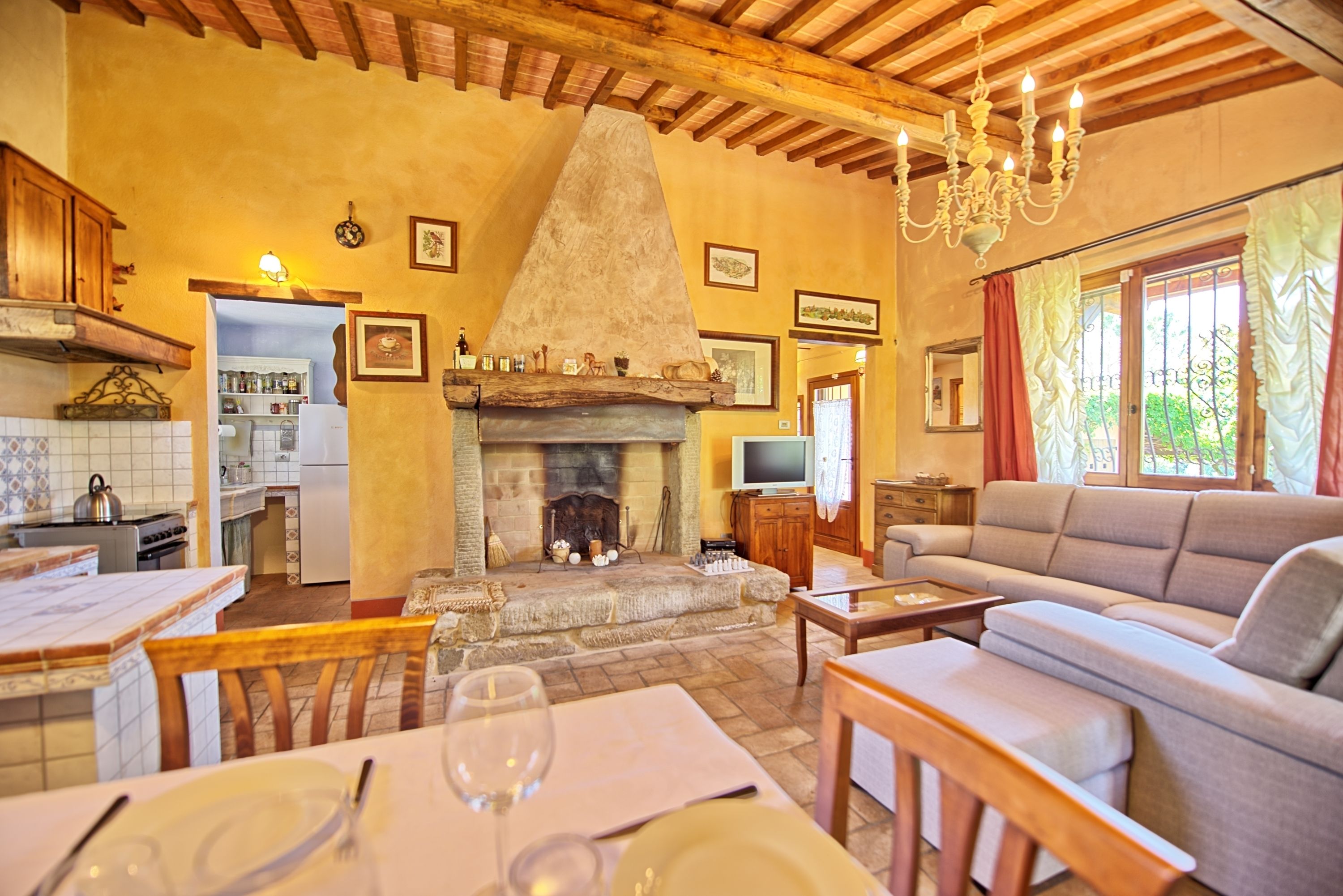 Panoramic Villa, 3 Bedrooms (Casa Cipressi) | Living area
