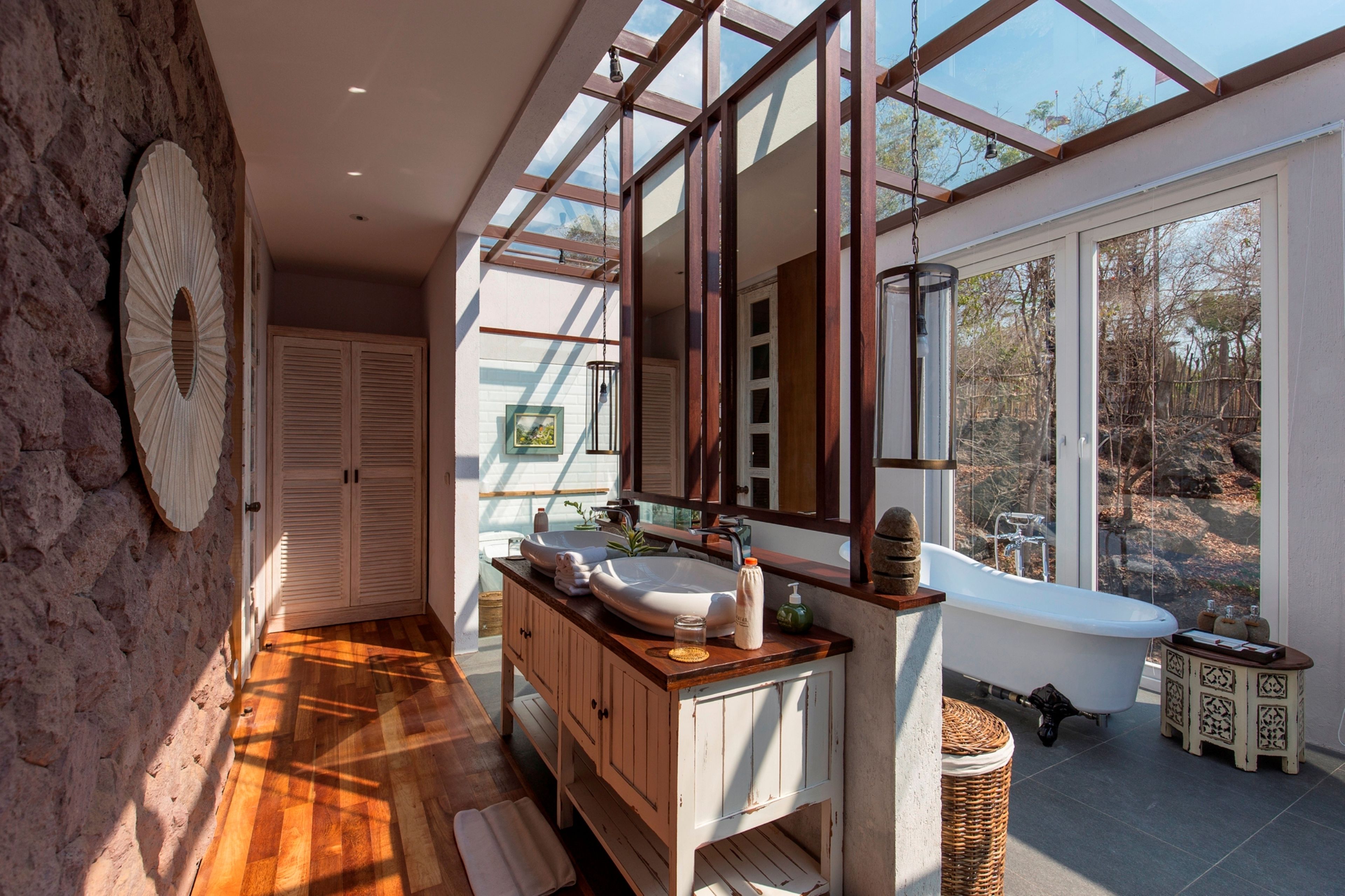 ocean front mangrove villa ( free watersport and trekking) | bathroom | separate bathtub and shower, eco-friendly toiletries, hair dryer