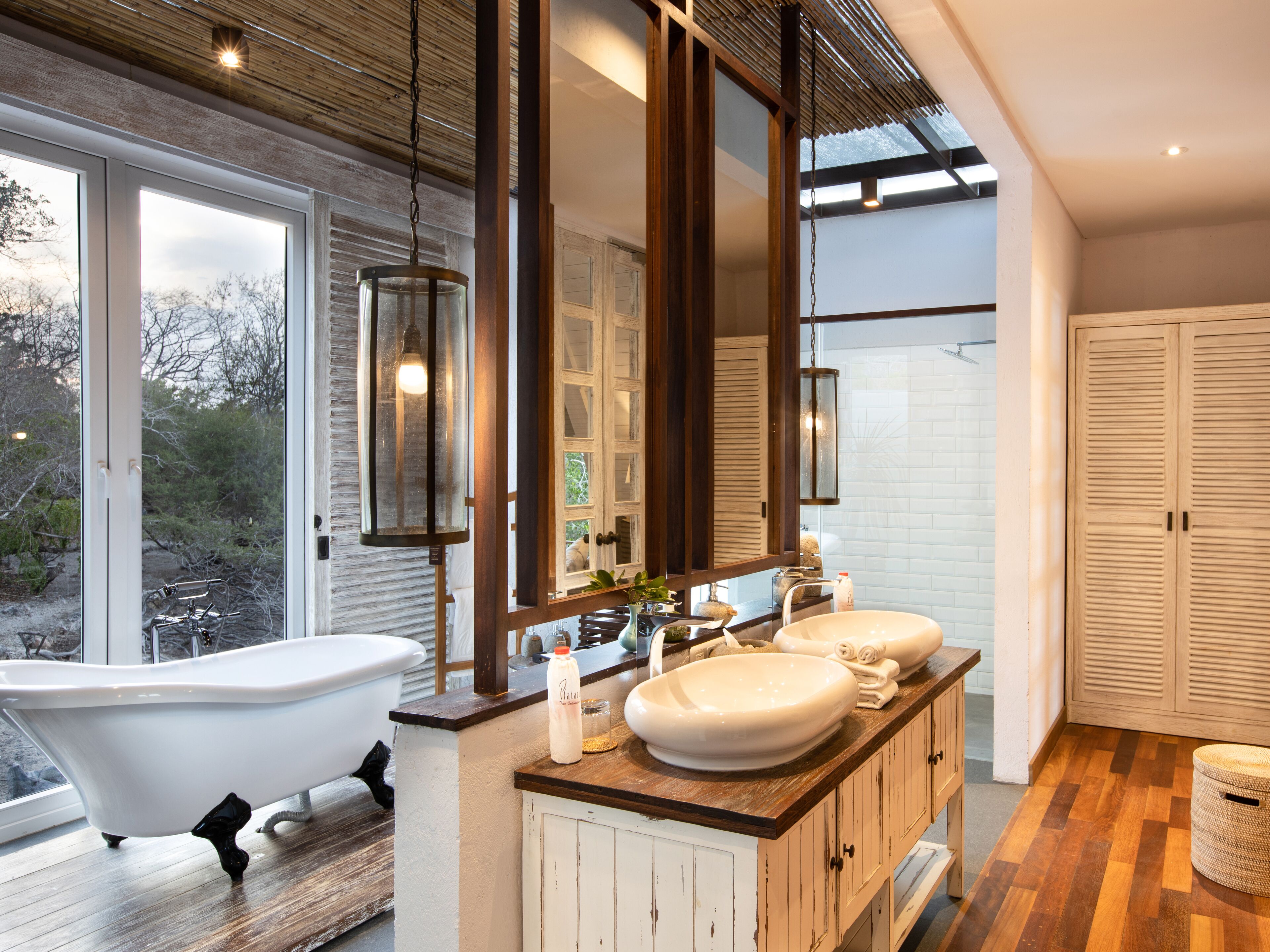 ocean front mangrove villa ( free watersport and trekking) | bathroom | separate bathtub and shower, eco-friendly toiletries, hair dryer