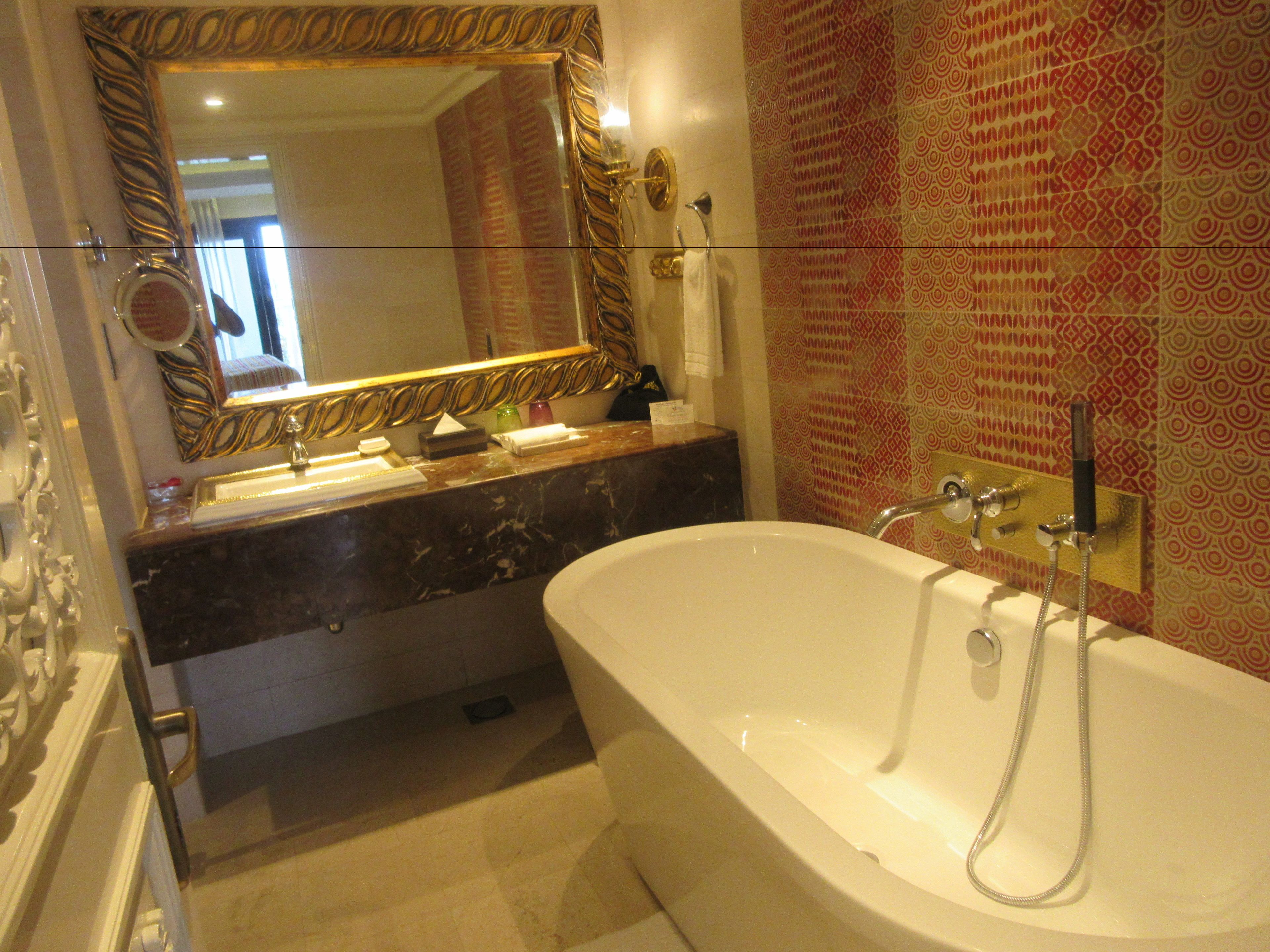 ocean blue suite | bathroom | shower, free toiletries, hair dryer, bathrobes