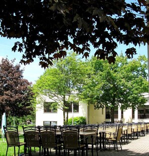 Outdoor banquet area
