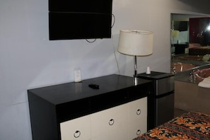 Desk, free WiFi, bed sheets