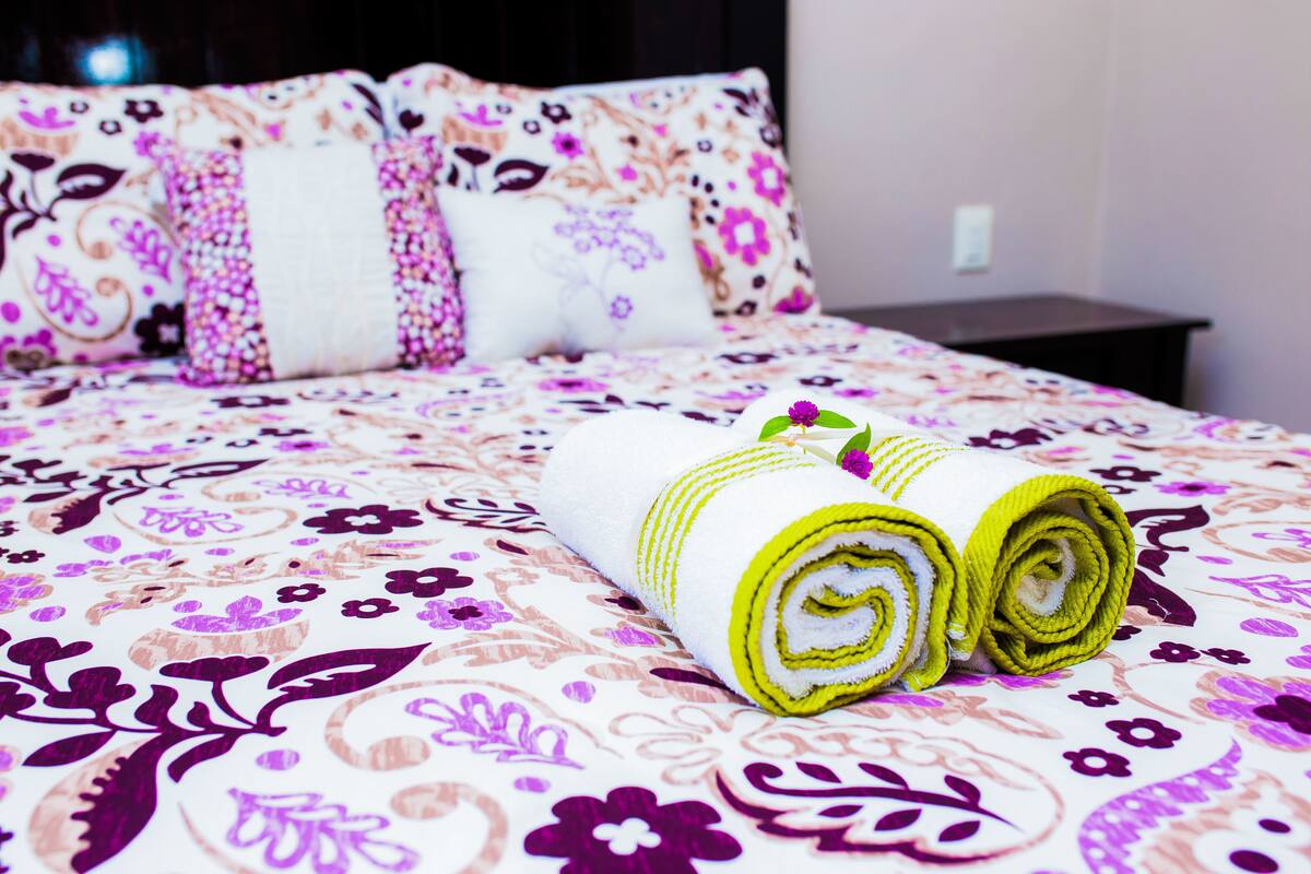 2 bedrooms, down comforters, in-room safe, blackout drapes