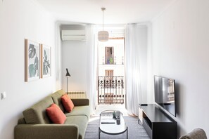 Apartment, 1 Bedroom, Balcony | Living area | 37-inch flat-screen TV with satellite channels, TV