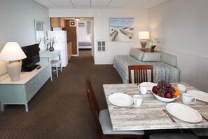 Deluxe Suite, Kitchenette (Oceanfront) | Living area - Aquarius Oceanfront Inn (Wildwood)