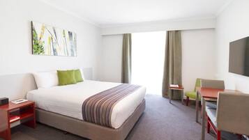 Premium bedding, blackout curtains, iron/ironing board, cots/infant beds