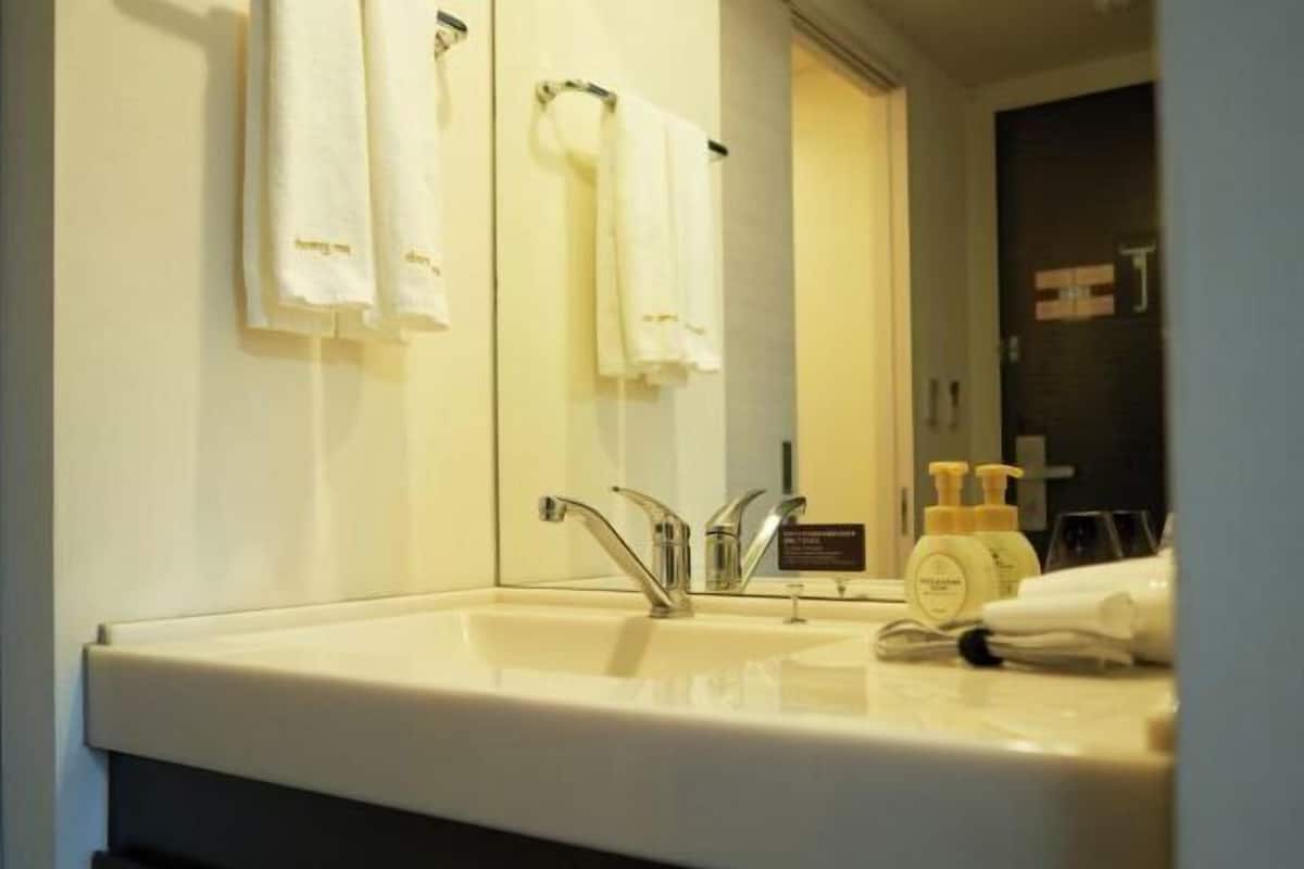 Douche, douche hydromassante, chaussons, bidet