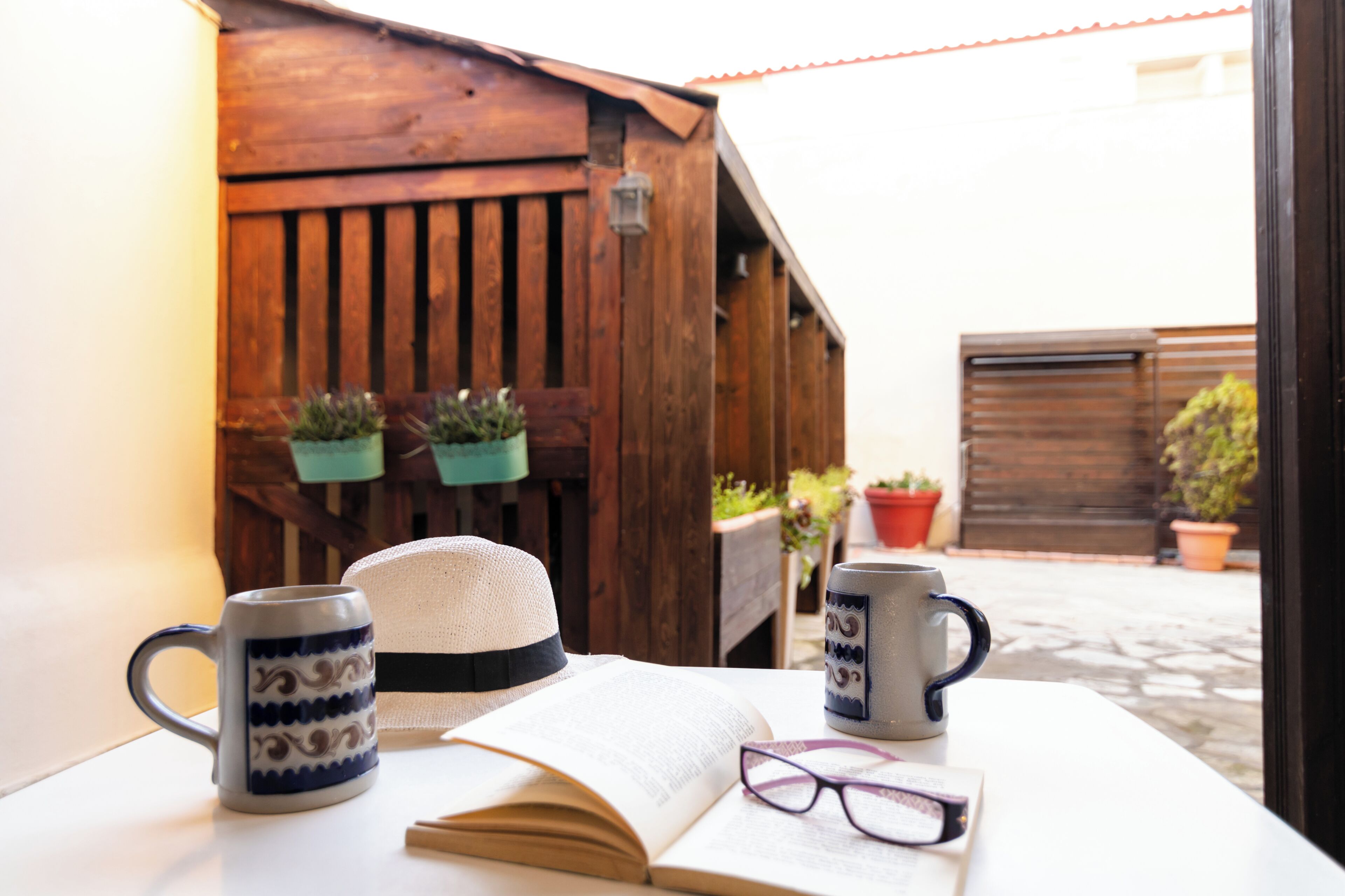 basic quadruple room, ground floor | balcony view