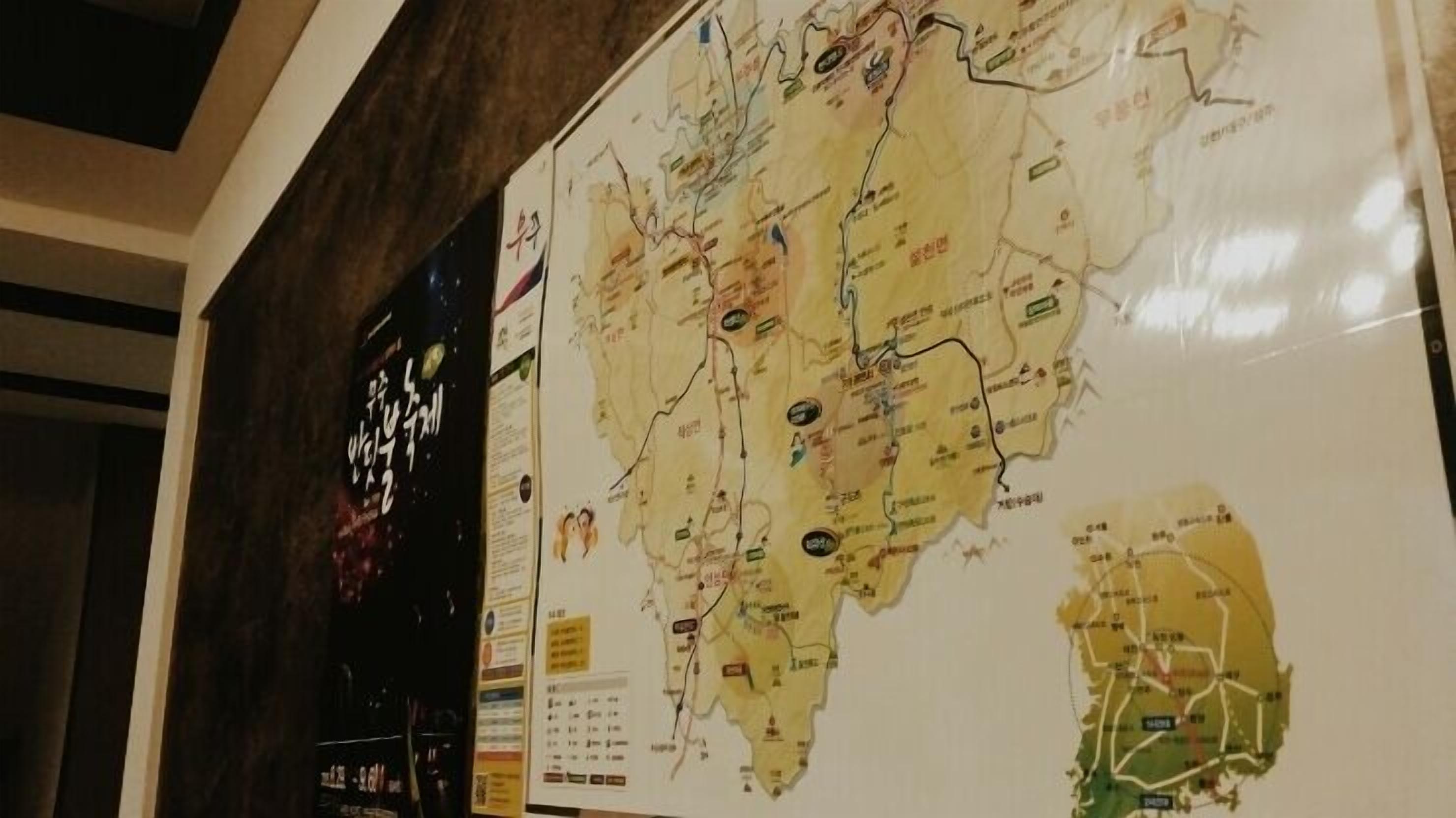 A large map with various locations marked, likely for navigation or informational purposes.