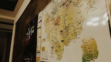 A large map with various locations marked, likely for navigation or informational purposes.
