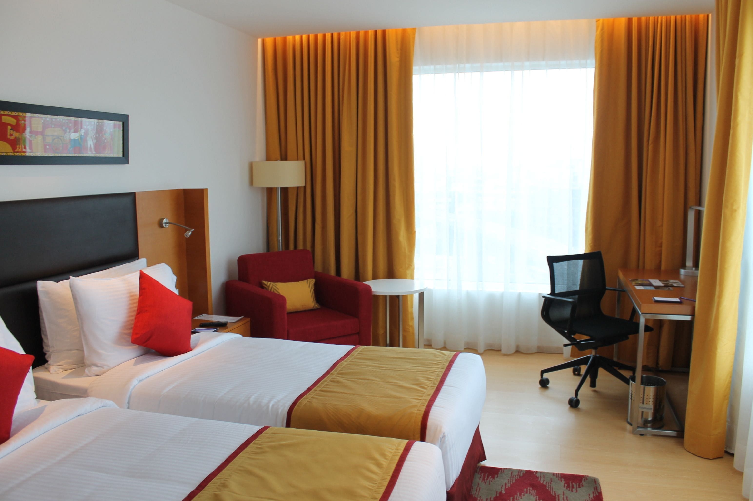 In-room safe, desk, laptop workspace, blackout drapes