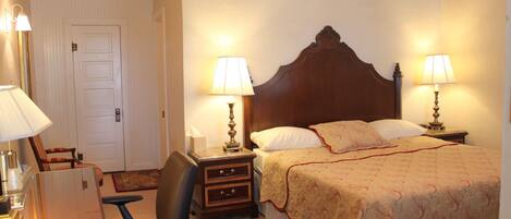 Desk, free WiFi, bed sheets, alarm clocks