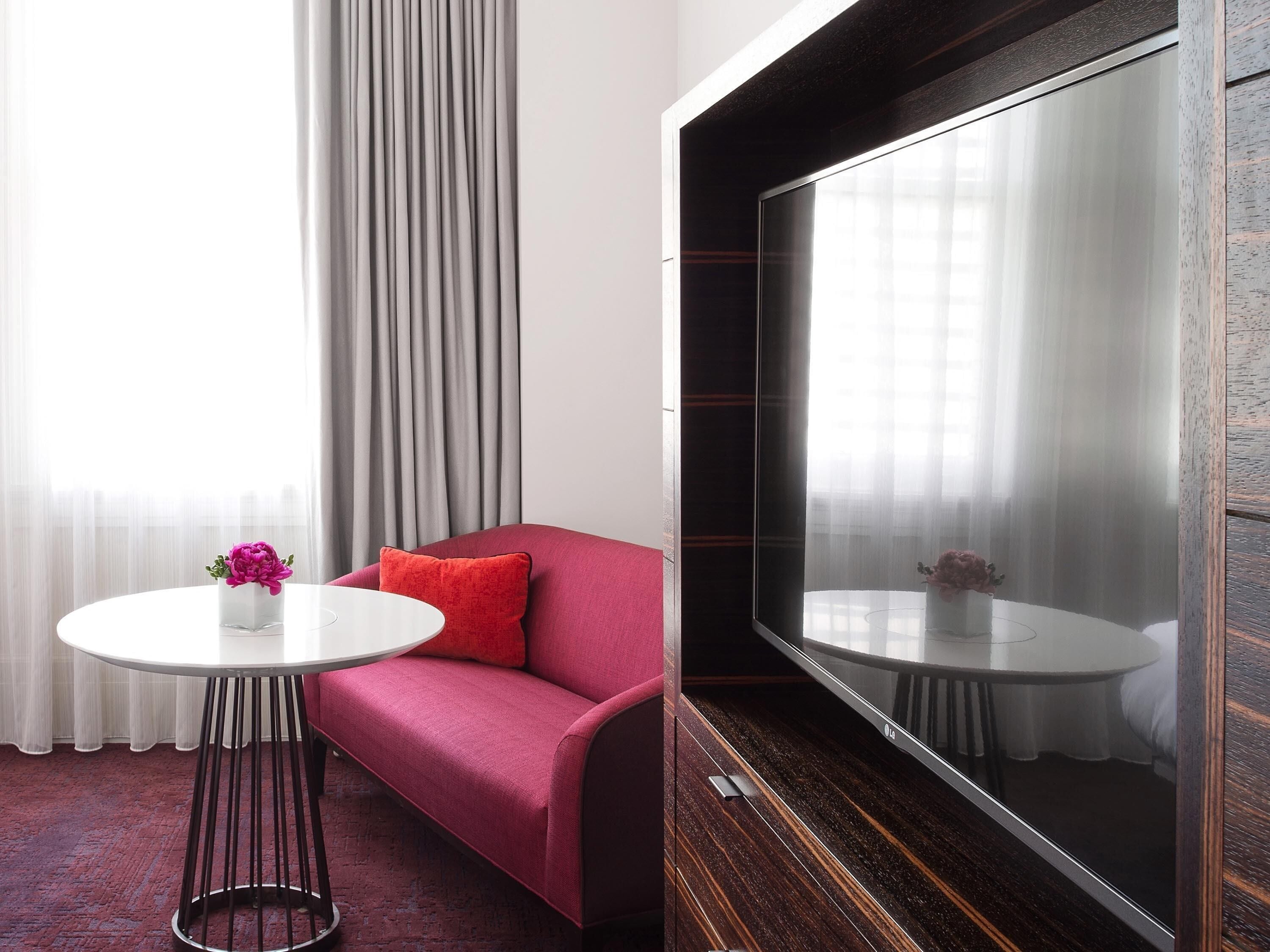 Premium bedding, minibar, in-room safe, laptop workspace