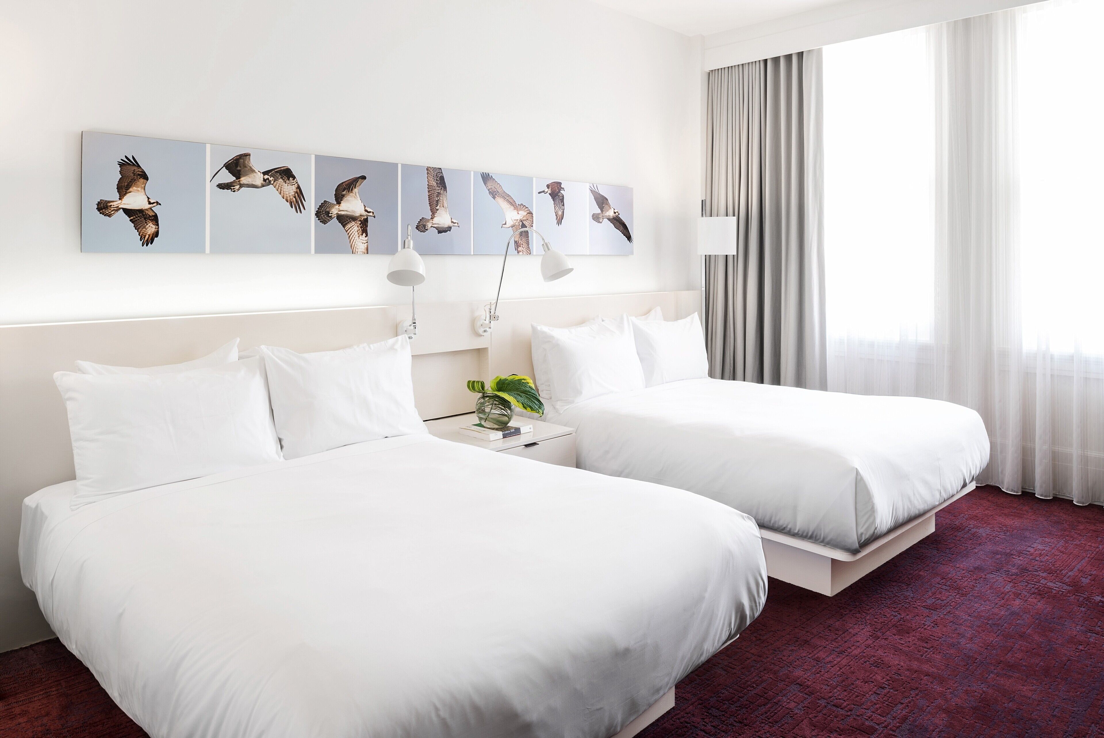 deluxe double room, 2 queen beds | premium bedding, minibar, in-room safe, laptop workspace