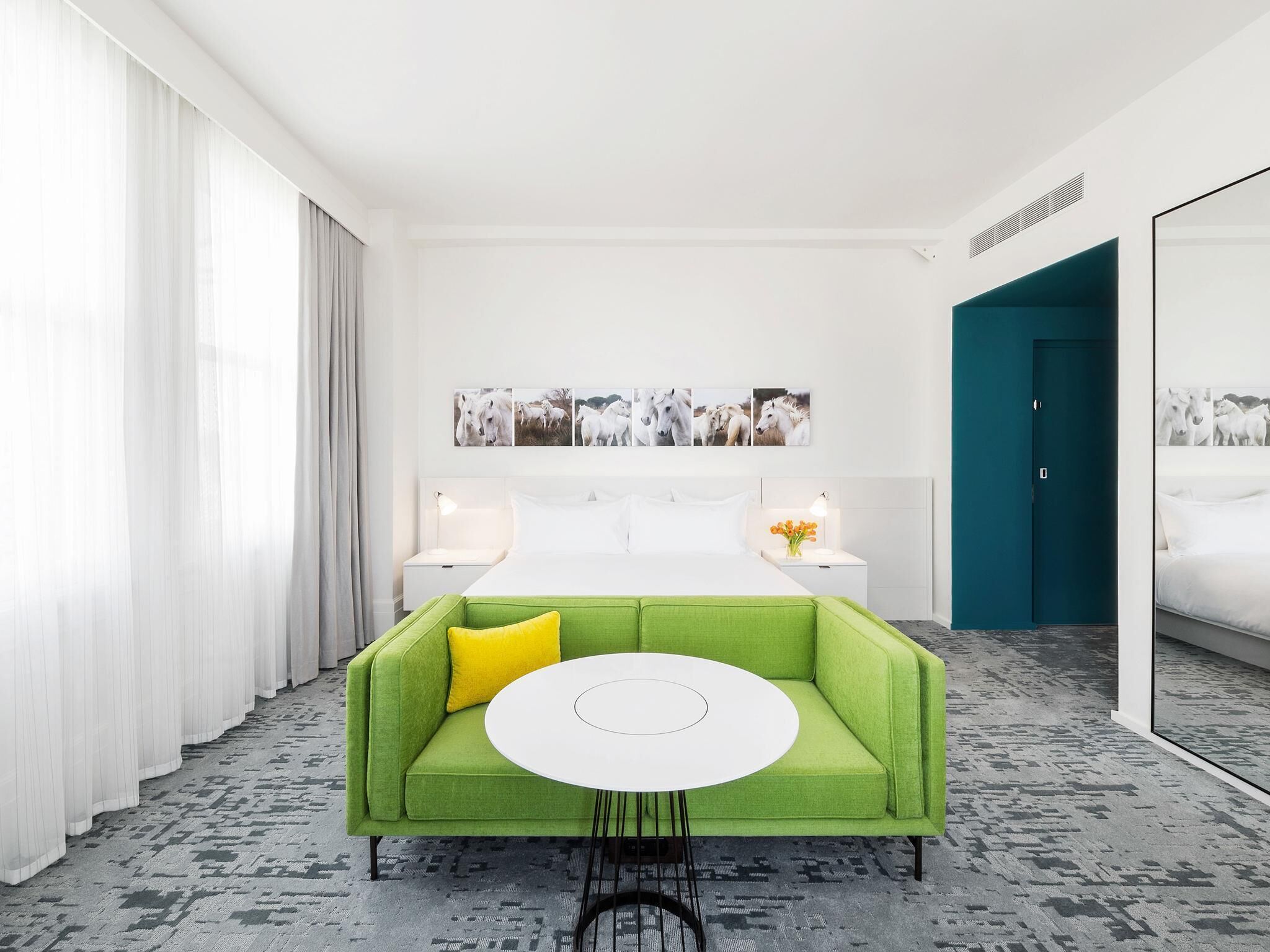 Suite (Skylight) | Premium bedding, laptop workspace, blackout curtains, iron/ironing board