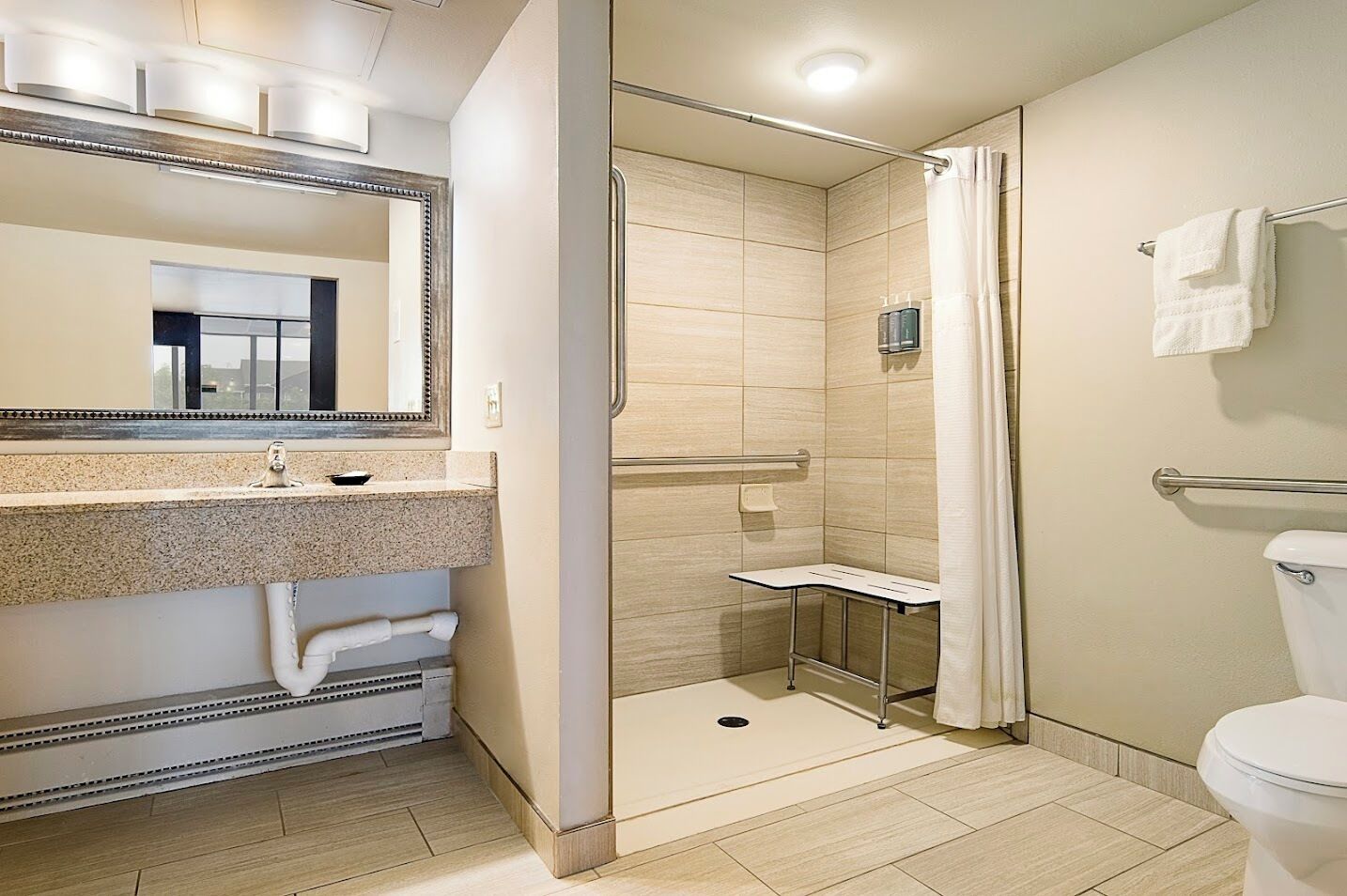 room, 1 king bed, accessible | bathroom shower