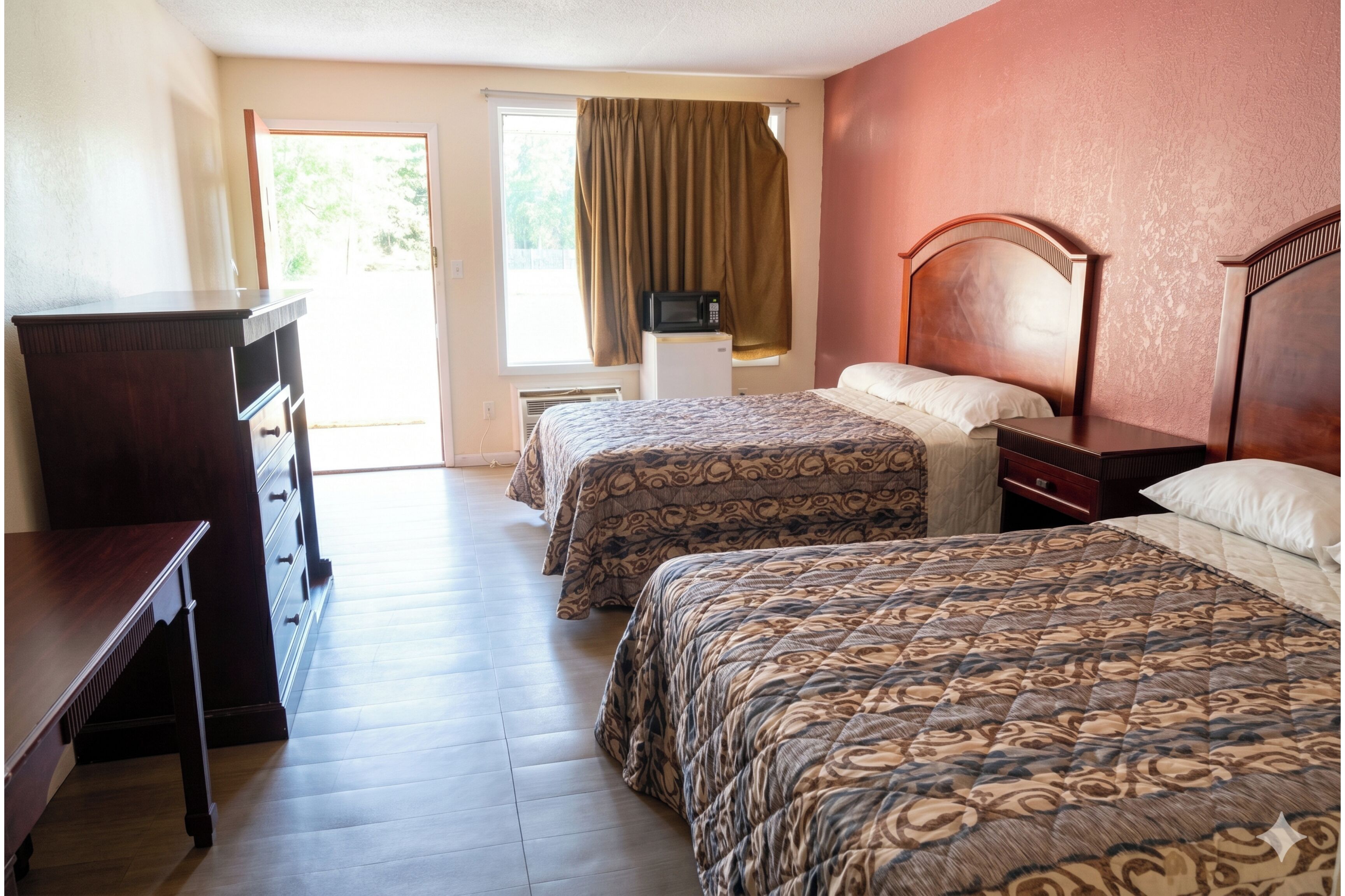 Quarto, 2 camas de casal, para fumantes