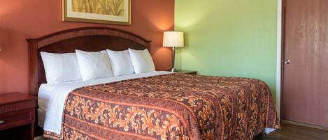 Premium bedding, desk, free WiFi, bed sheets