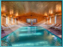 Indoor pool, open 7 AM to 9 PM, sun loungers
