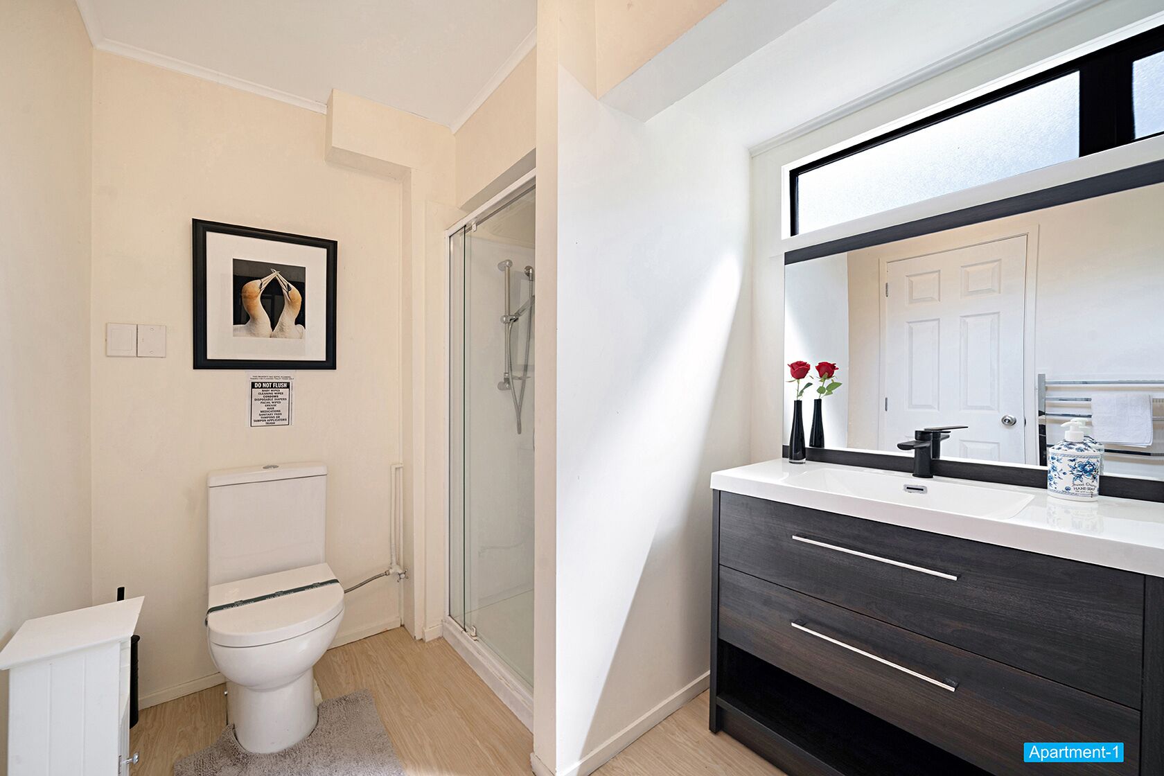 panoramic apartment, 1 bedroom | bathroom | shower, free toiletries, hair dryer, towels