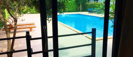 Family Room, Pool View | Balcony