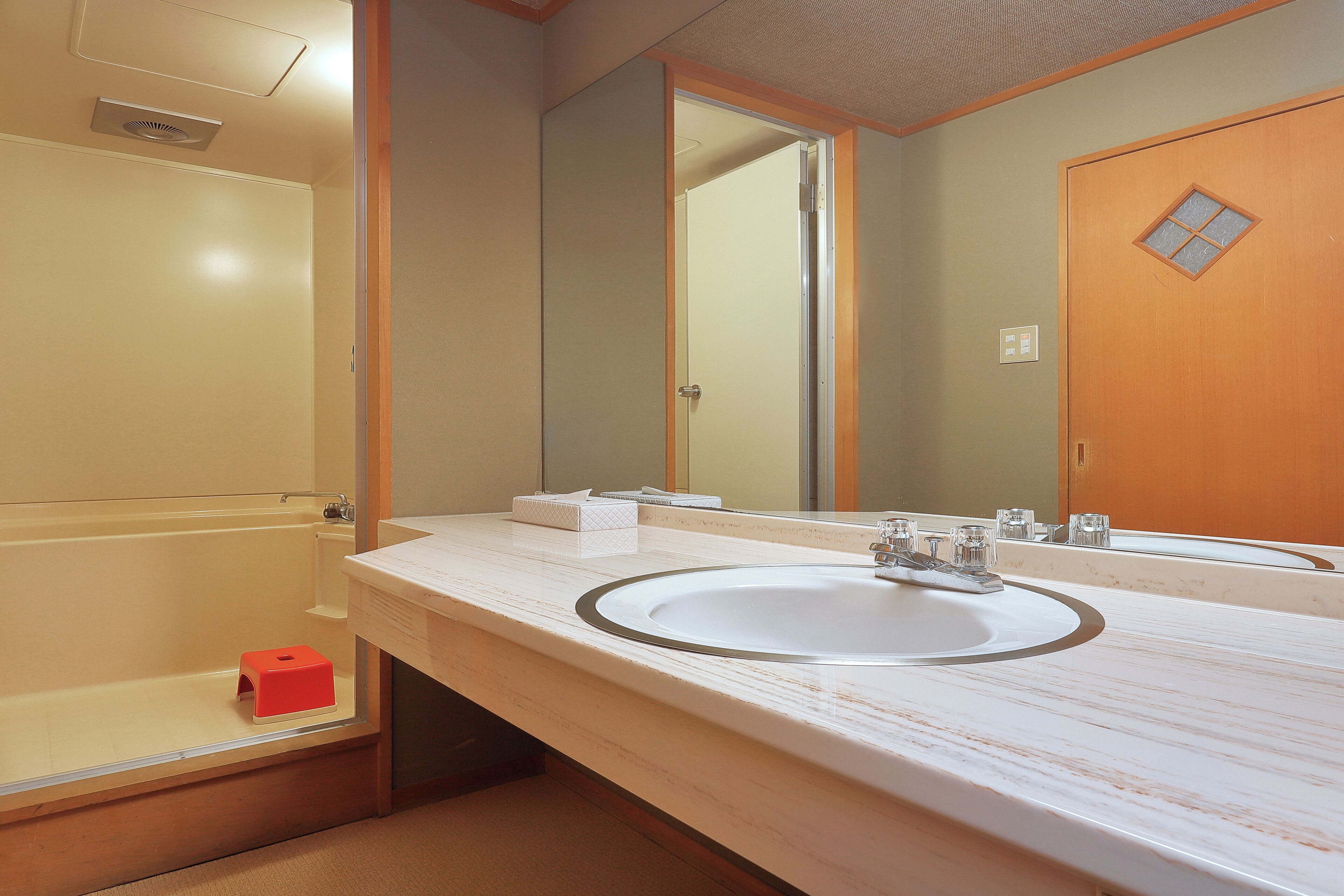 standard room (japanese-style) | bathroom | hair dryer, slippers, electronic bidet, towels