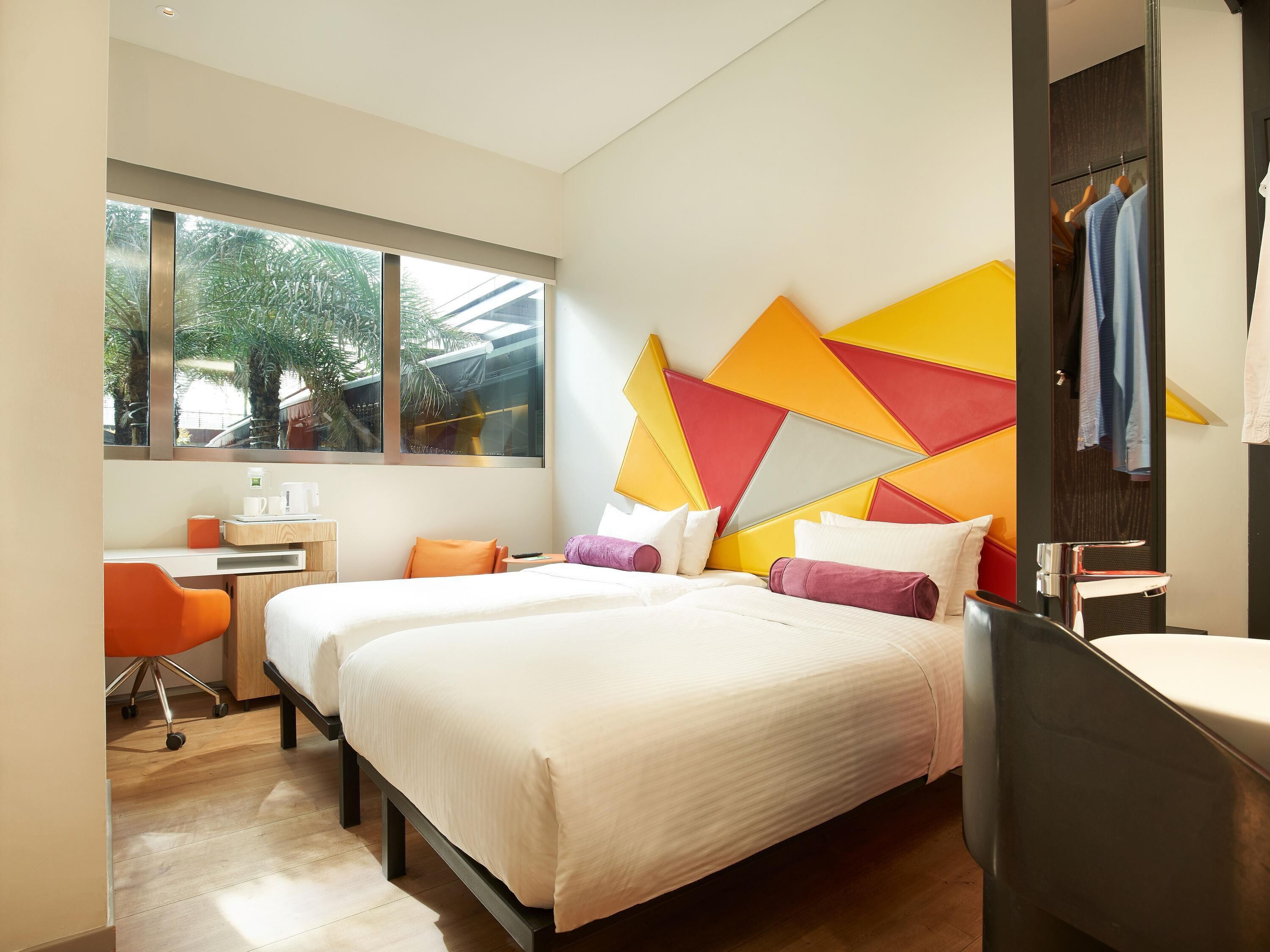 Standard Twin Room, 2 Twin Beds, Pool View | In-room safe, individually decorated, desk, laptop workspace