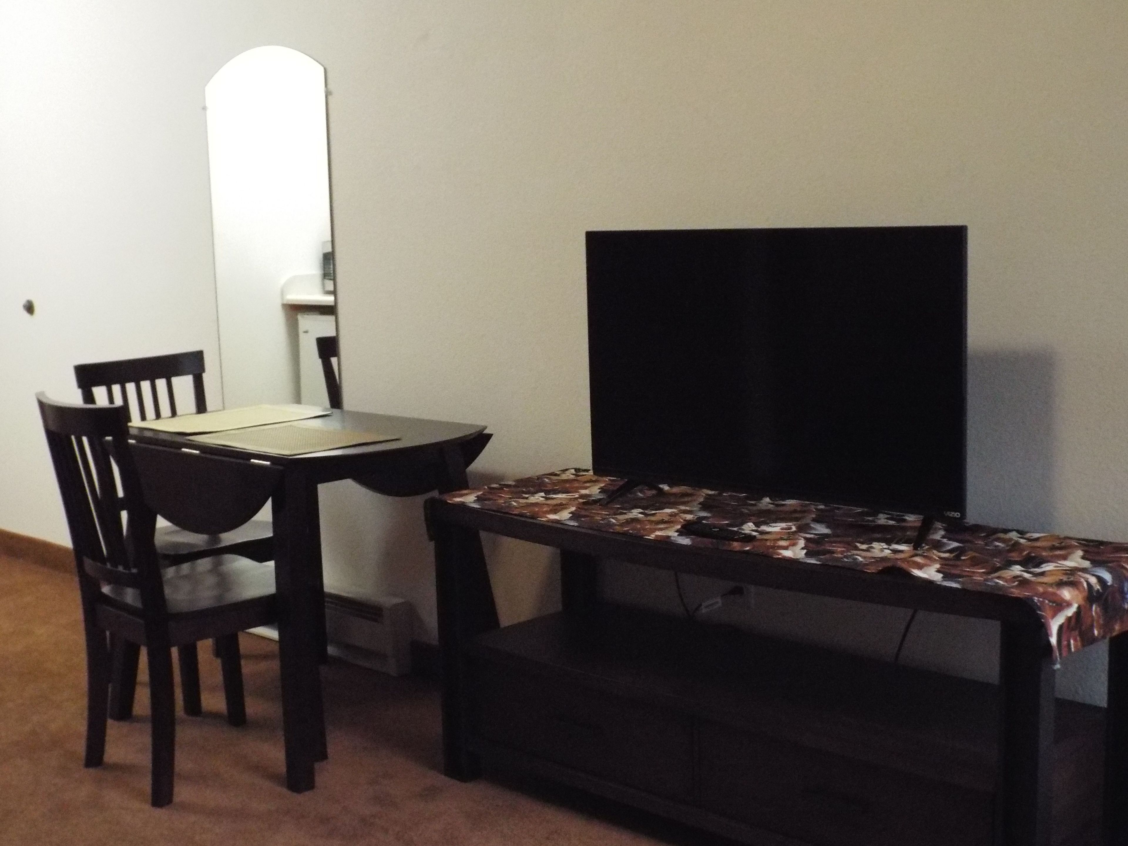 memory-foam beds, blackout curtains, iron/ironing board