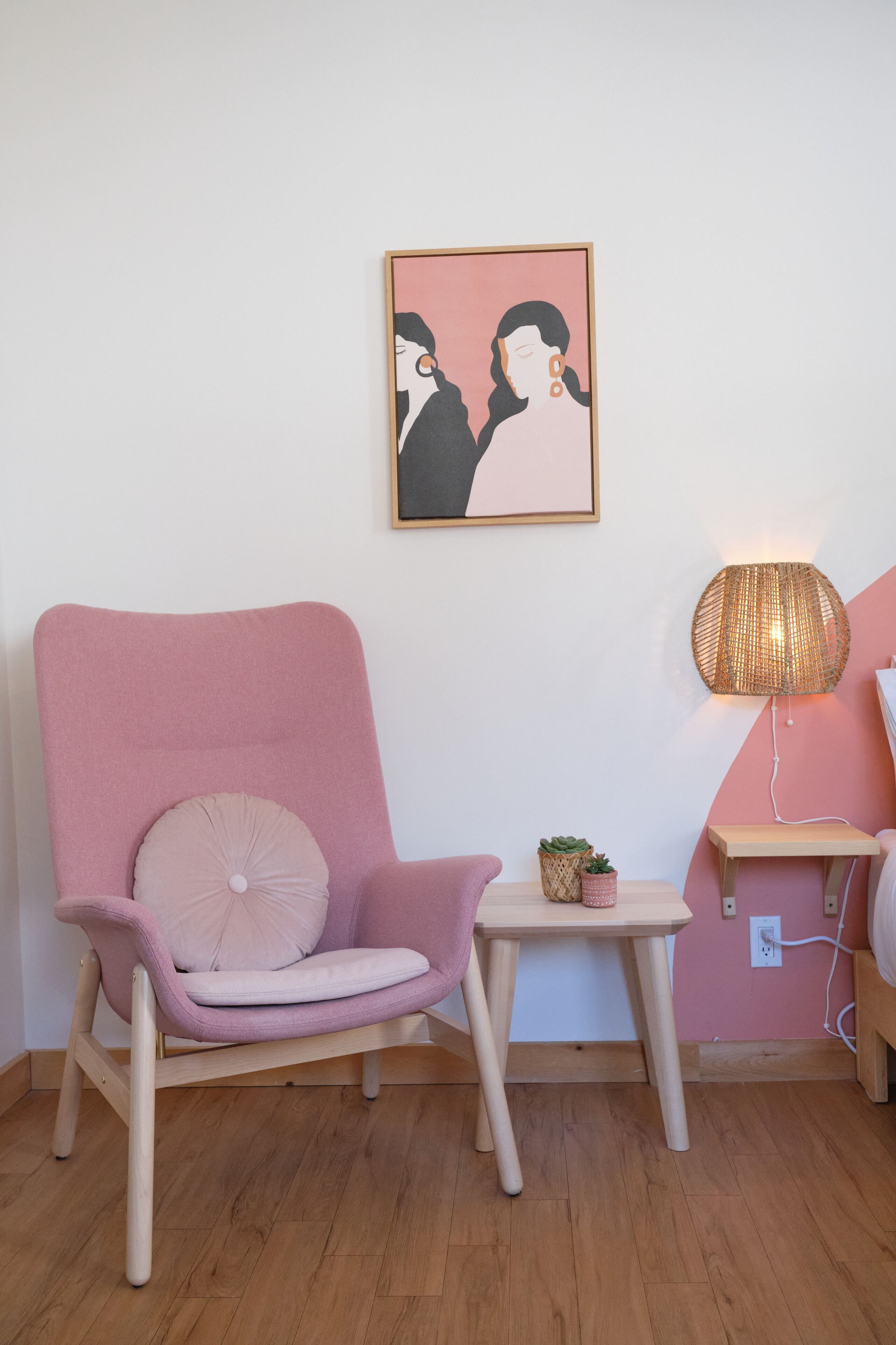 private room with view and bathroom, queen bed 303 | living area