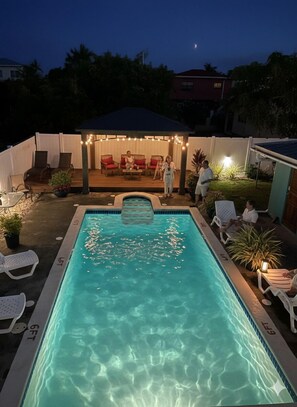 Outdoor pool, sun loungers - Restorations Tobago (Crown Point)
