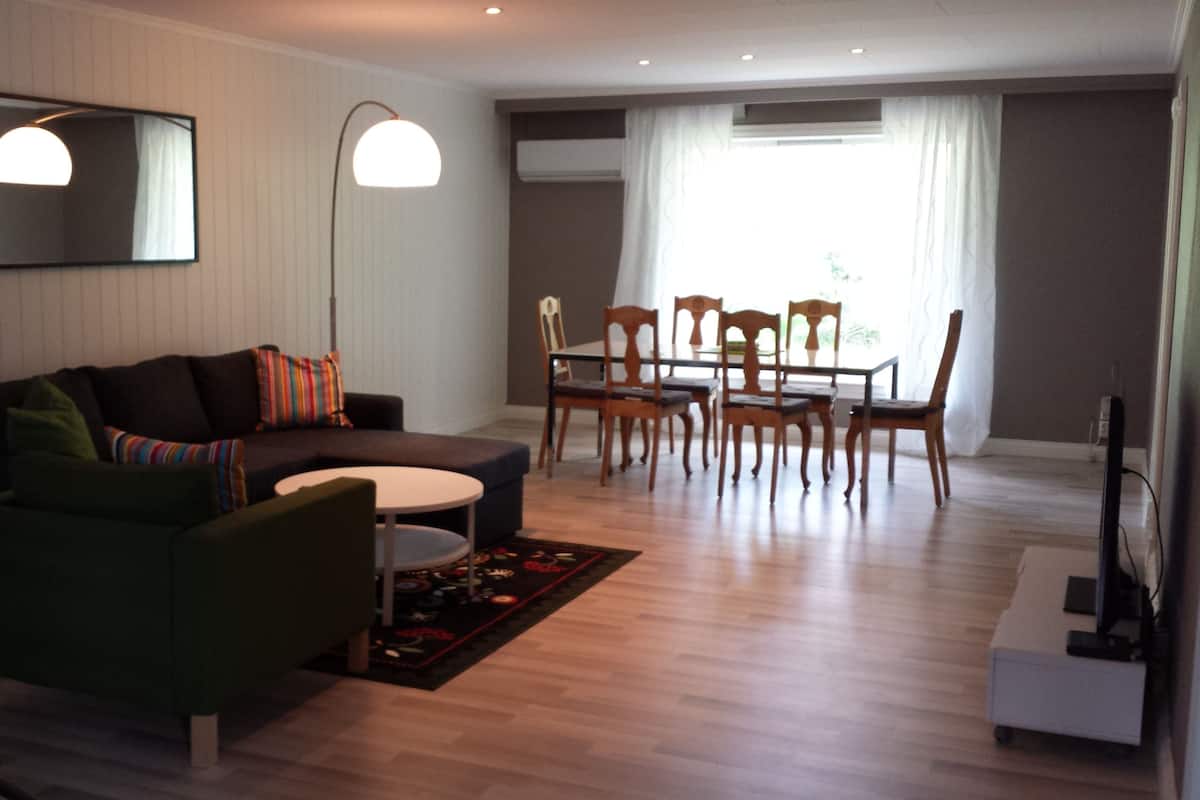 Apartment, 2 Bedrooms, Kitchen | Living room | Flat-screen TV