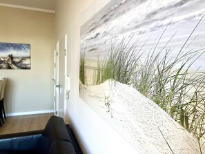 Superior Apartment, 1 Bedroom, Kitchen, River View | Living area | 119-cm LED TV with cable channels - Apartment Traveblick (Lübeck)