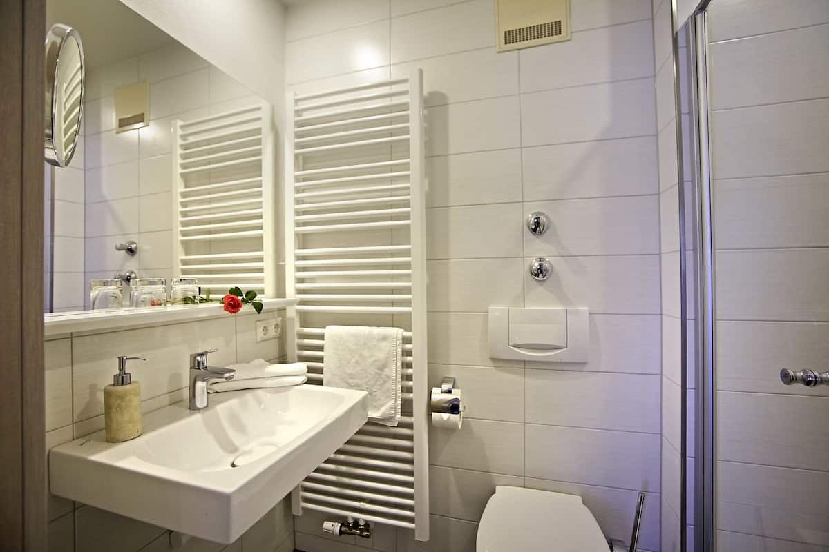 shower, free toiletries, hair dryer, bathrobes