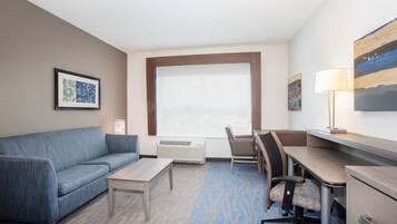 In-room safe, desk, laptop workspace, blackout curtains