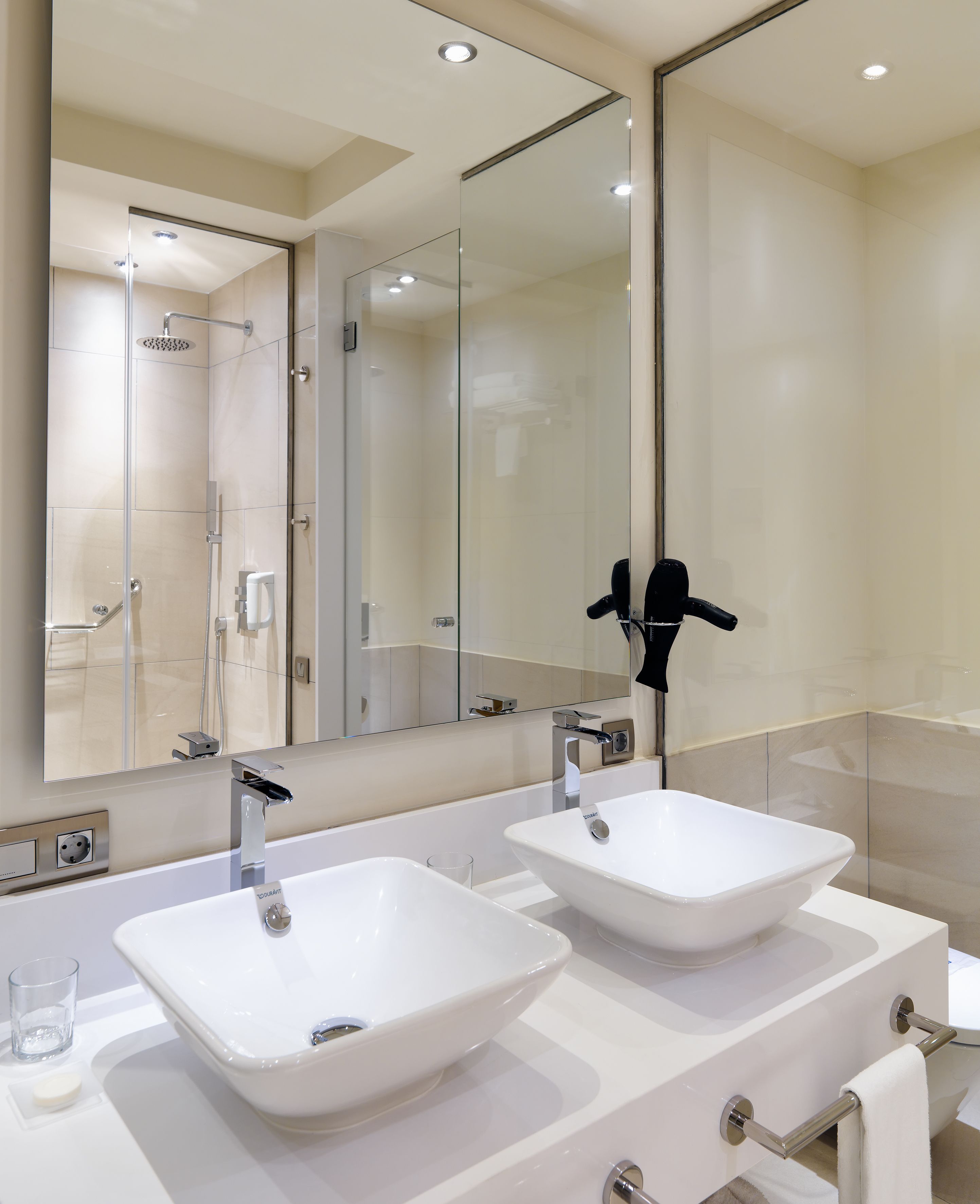 free toiletries, hair dryer, bathrobes, bidet