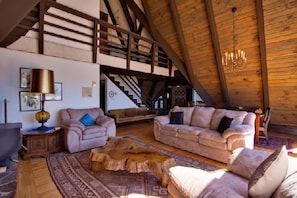 Ferienhütte, 5 Schlafzimmer, Seeblick | Wohnzimmer