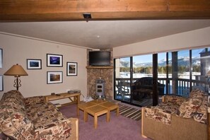 Condo, 3 Bedrooms, Lakeside | Living area | TV, fireplace, DVD player