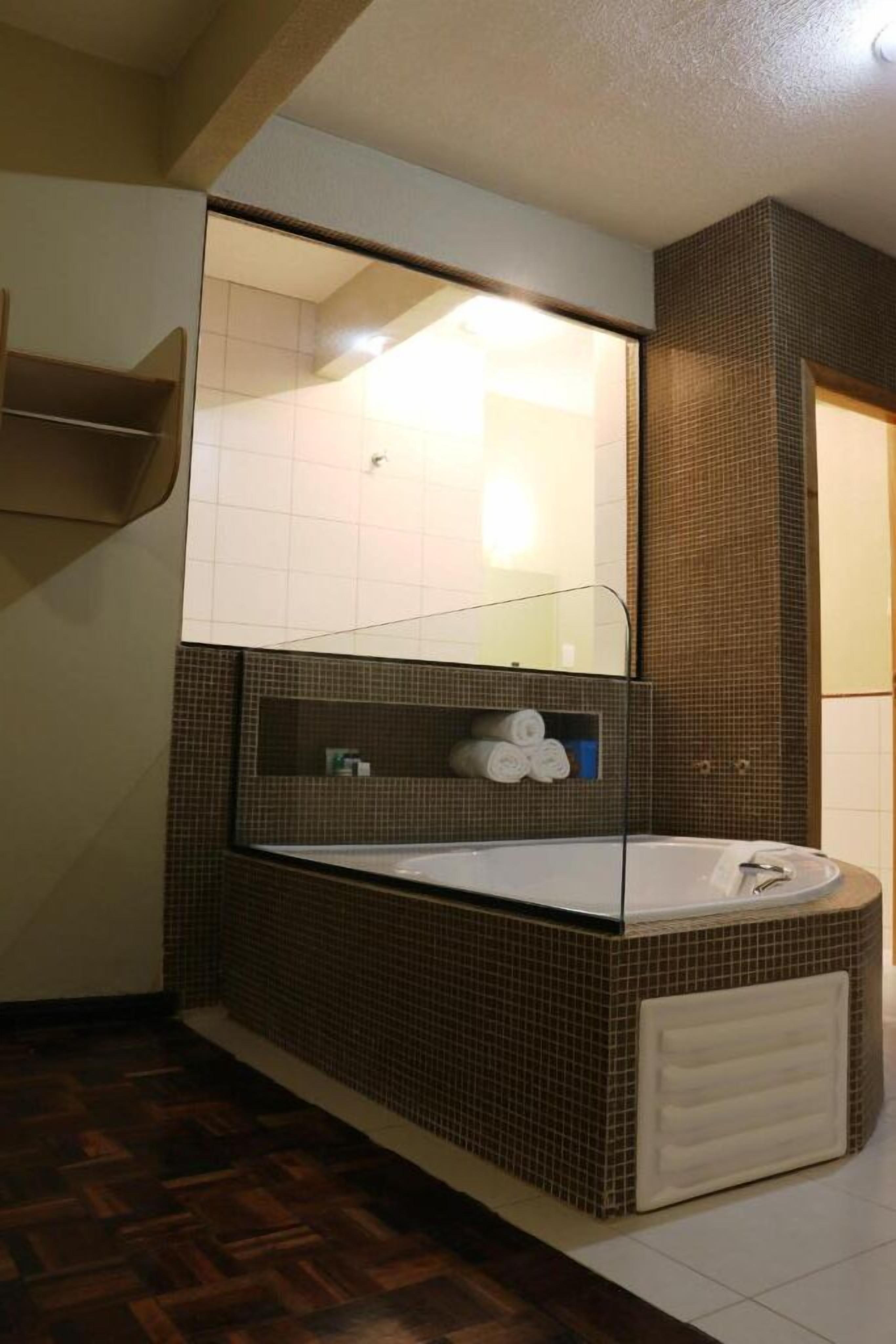 shower, free toiletries, hair dryer