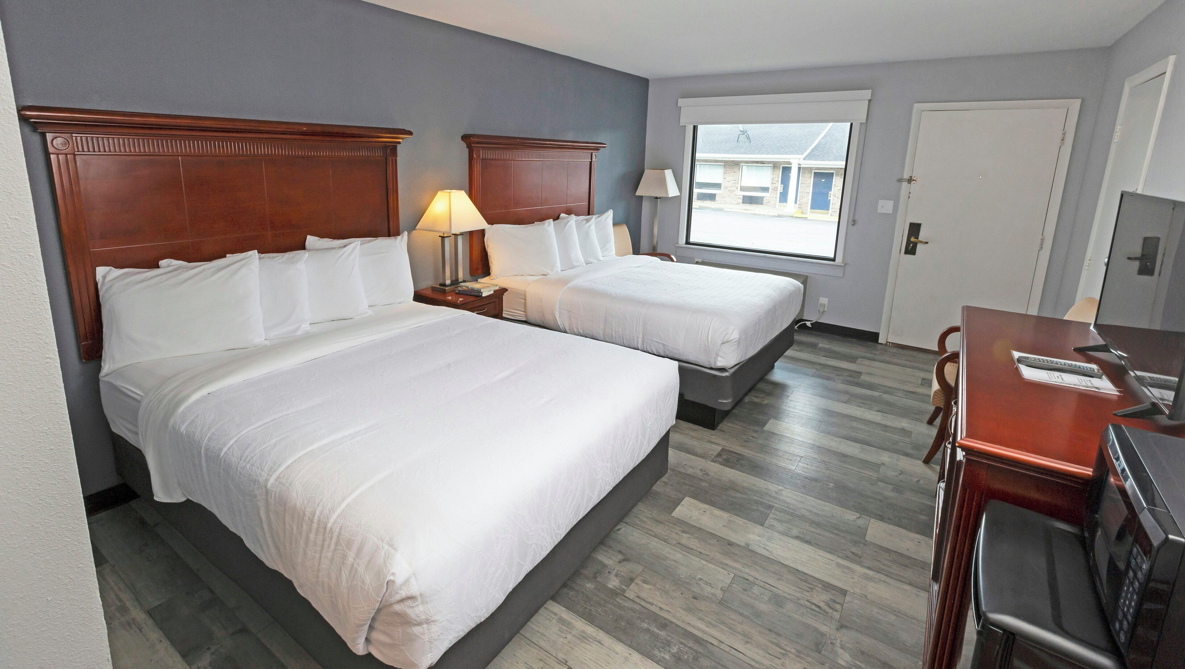 Standard Room, 2 Double Beds | Premium bedding, blackout drapes, soundproofing, iron/ironing board