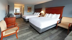 Premium bedding, blackout curtains, soundproofing, iron/ironing board