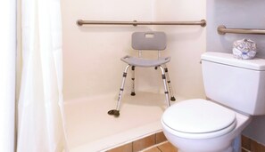 Room, 1 King Bed, Accessible, Non Smoking | Bathroom | Combined shower/tub, free toiletries, hair dryer, towels - Sunrise Inn Williamstown (Williamstown)
