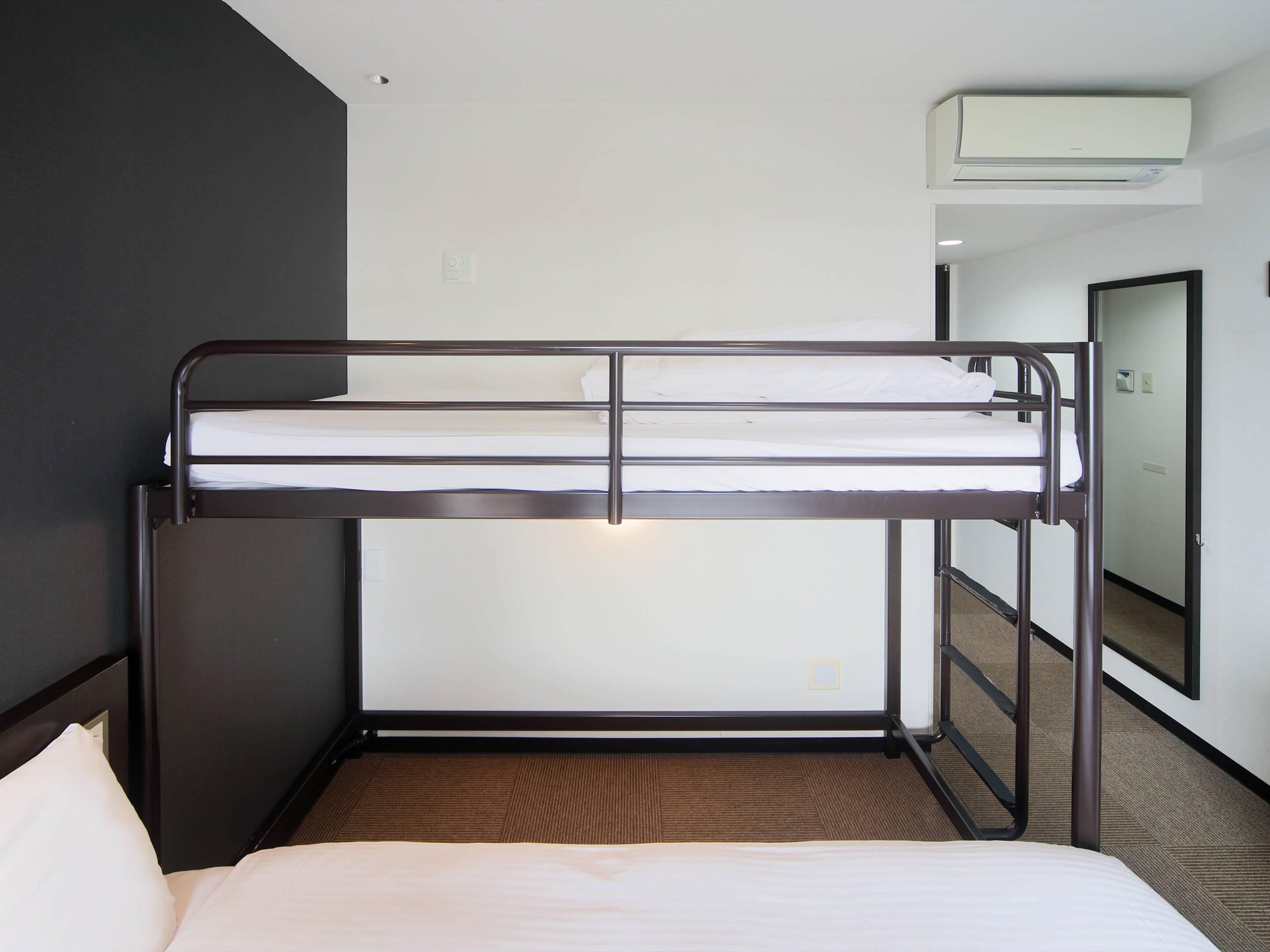 Standard Room, 2 single beds + 1 loft bed, Non Smoking | Down comforters, desk, laptop workspace, blackout drapes