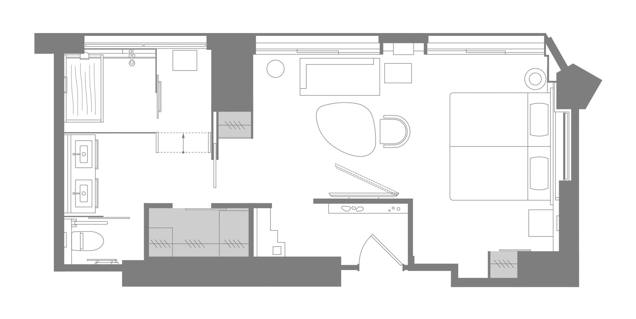 1 bedroom, frette italian sheets, premium bedding, down duvets