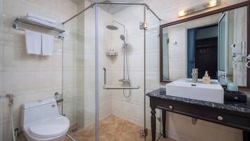 Superior Double or Twin Room, Accessible | Bathroom | Shower, free toiletries, hair dryer, slippers